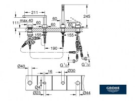 BATERIA BAÑO DE REPISA PLUS GROHE